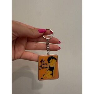 Vintage Betty Boop In Your Dreams Keychain Orange Metal NJ Croce Co Retro Y2K